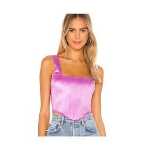REVOLVE Superdown Catey Satin Corset Tank Top Purple Pink Size Small S